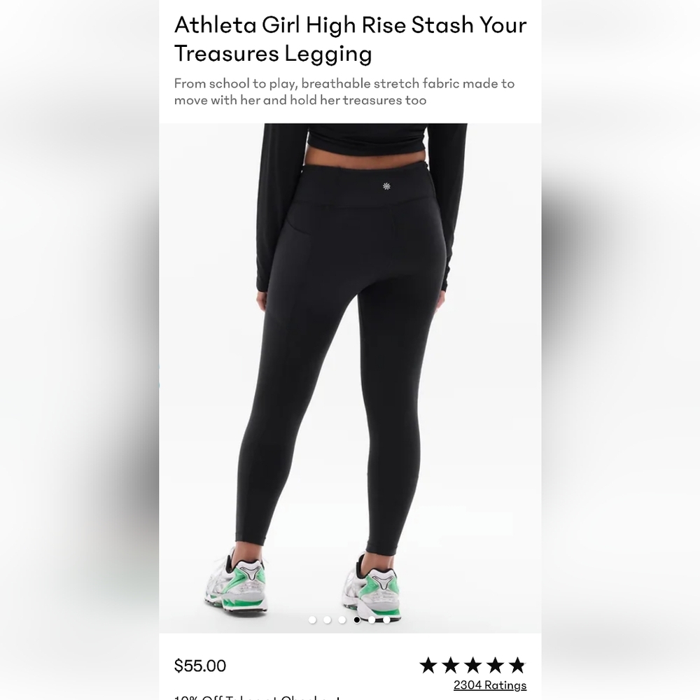 Athleta Girl High Rise Stash Your Treasures Legging